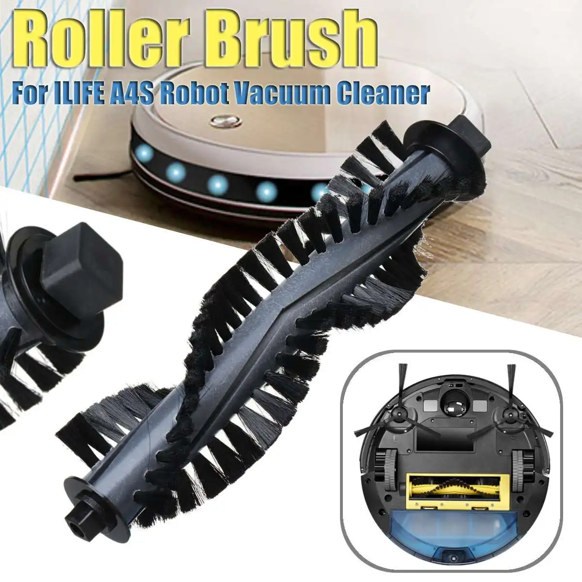 Robot Vacuum Cleaner Spare Parts Roller Brush Black For ILIFE A4S Robot