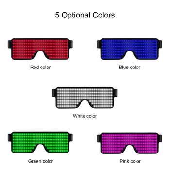 

Bar Club Game DJ Show Party 8 Pattern Modes LED Glasses White Light USB Powered Operated Rechargeable Battery for Street Dance
