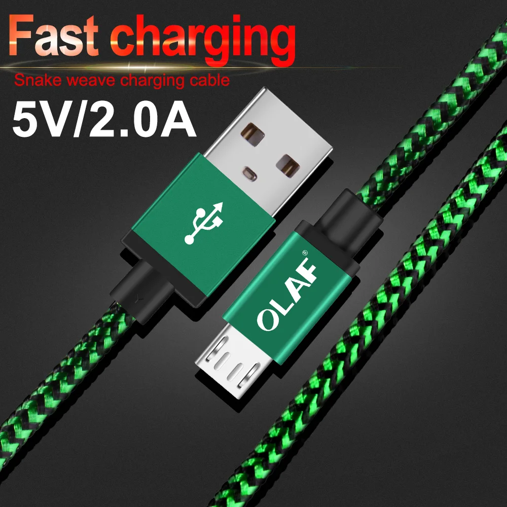 أولاف المصغّر usb كابل شحن كابل يو اس بي شاحن البيانات الحبل شاحن يو اس بي سلك لسامسونج هواوي الهاتف المحمول كابل شحن سريع
