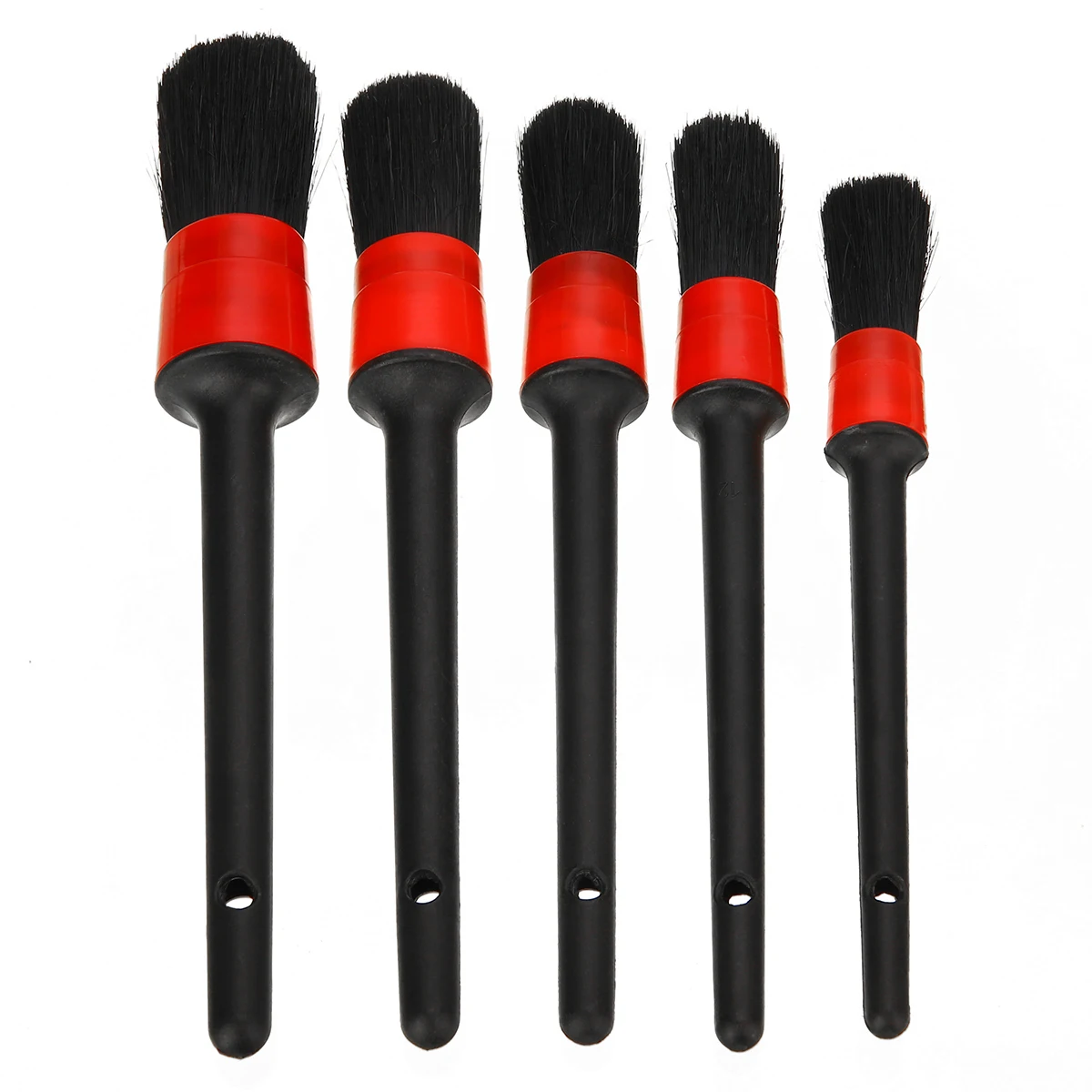 5Pcs/Set Auto Detailing Brushes Natural Boar Hair Car