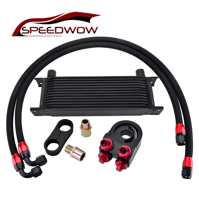 Двигатель SPEEDWOW 13 ряд гонок масляный радиатор + AN10 поворотный топливный шланг