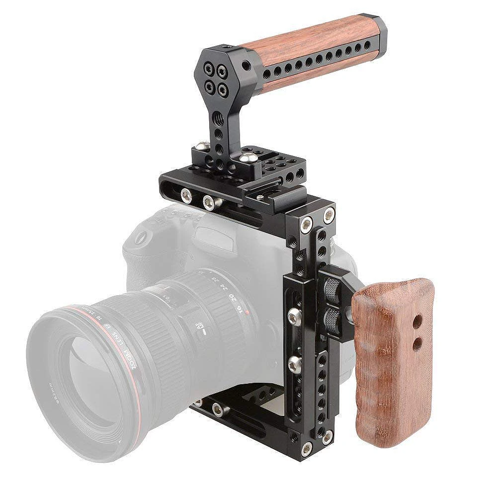  Universal Adjustable Camera Cage Fit for Right Handle and Left Handle Camera(Only Come with Left Ha