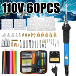 60 шт. 110 в Вт насадки для паяльника паяльники набор теплообмена инструменты гравировка паяльник Совет