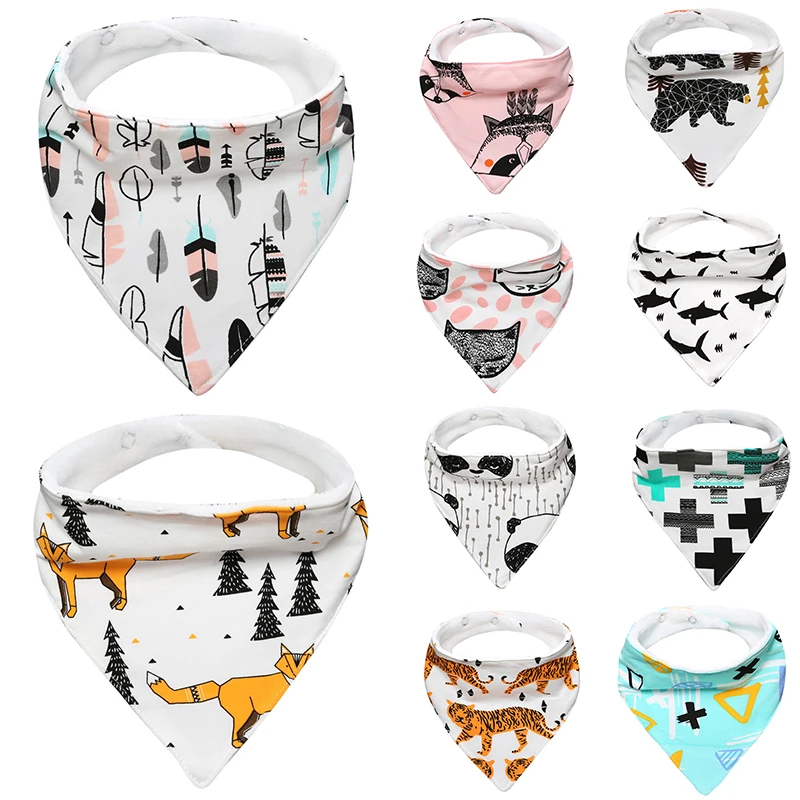 

Fashion Cute Kid Baby Feeding Head Scarf Cartoon Print Scarf Head Saliva Girl Feeding Triangle Bandana Bib Boy