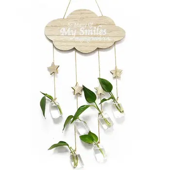 

Creative Decorative Hydroponic Plant Glass Vase Transparent Hanging Wall Container Small Fresh Hanging Bottle Cloud Vase Pendant