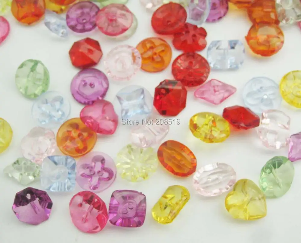 

NBNLOV assorted clear buttons mix 120pcs randomly styles DIY home decoration handmade buttons 15mm