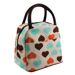 Новый холст сердце сумка для еды охлаждающая сумка коробка сумка для обеда Сумочка Пикник сумка-шоппер