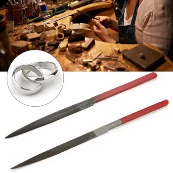 

Professional Needle File Ring Jewelry Shaping Carving Repair Tool with Red Handle Jeweler Jewelry Earring Making Tool