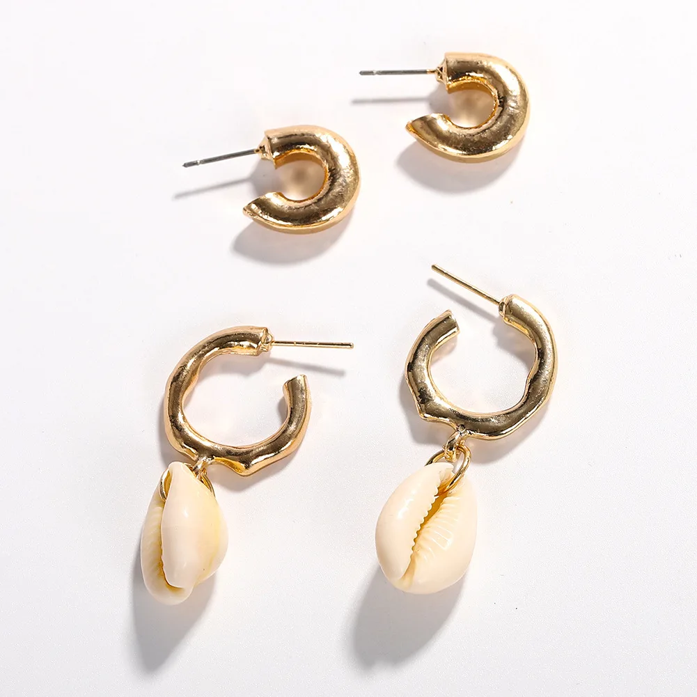 

Unique Irregular Shell Earrings For Women Declaration Za Geometric Earrings Jewellery Party Poison Wholesale