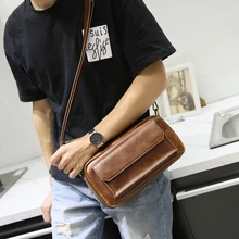 Новая мода для мужчин Crazy Horse кожаный нагрудный Пояс Путешествия небольшой одно плечо плохой высокое качество колледж студенческий мальчик рюкзак