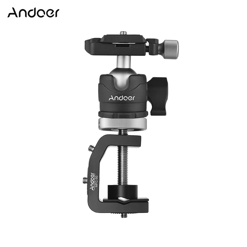 

Andoer MFC-50 Heavy Duty Photography Desk Tree Clamp C-shaped Clamp Window Glass Clamp for GoPro Action Camera for DSLR Camera