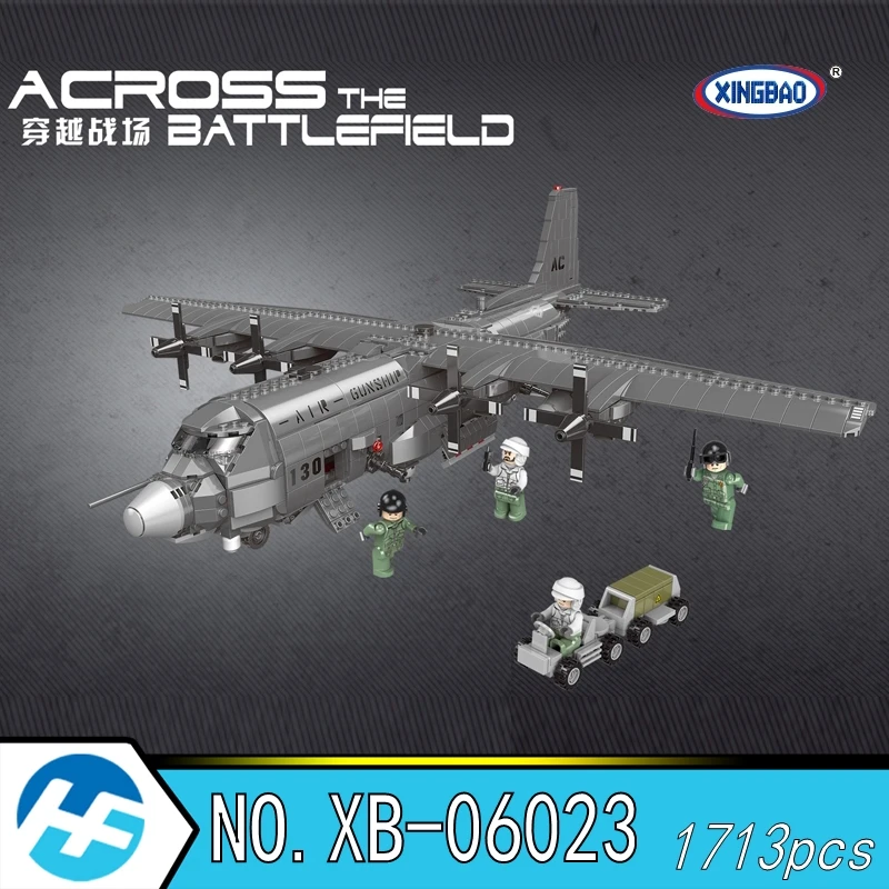 

Xingbao XB-06023 Across the Battlefield A130 Gunship fighter plane Military Building Blocks Bricks Compatible legoset Model toys