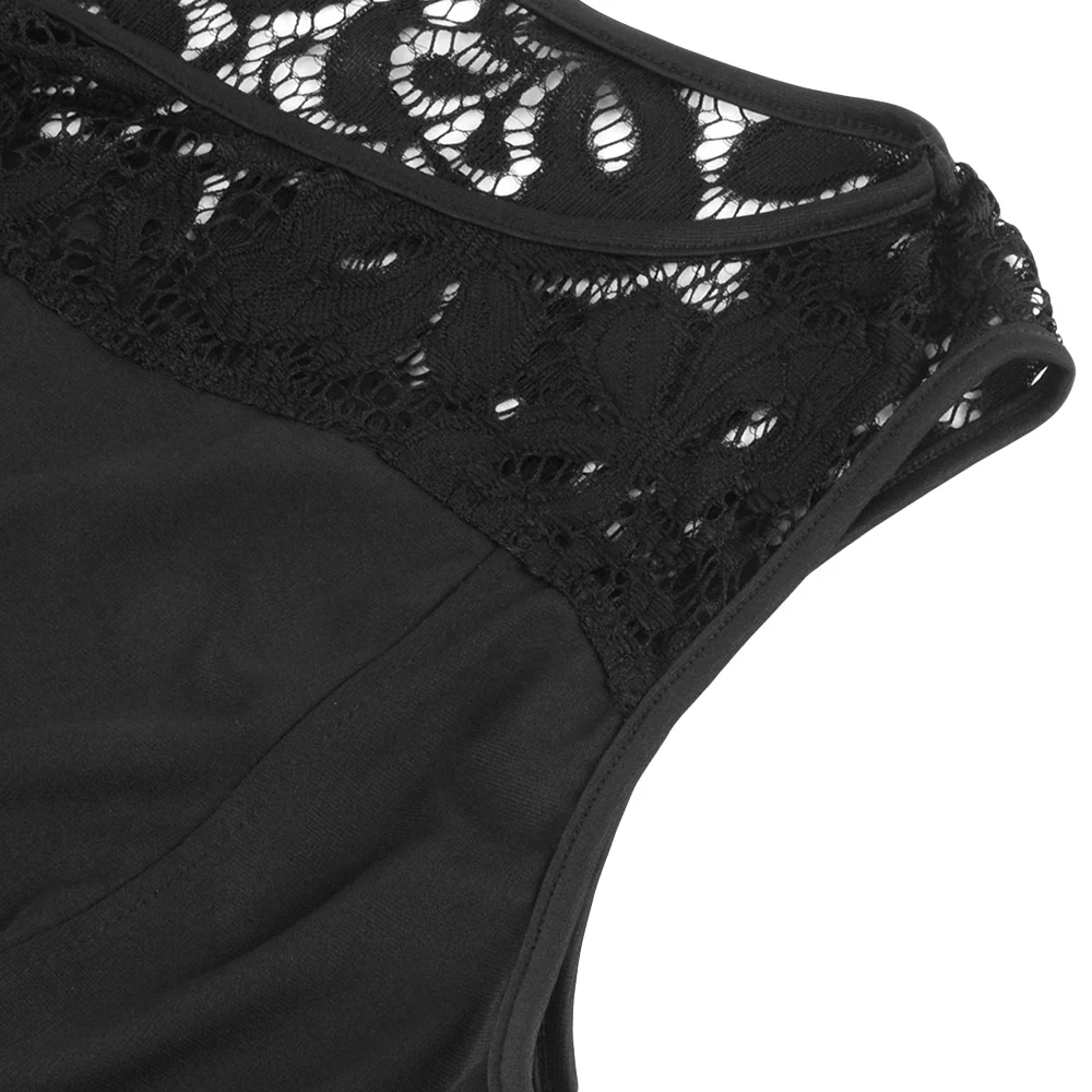 Wipalo размера плюс женское асимметричное платье с кружевным подолом без рукавов ТРАПЕЦИЕВИДНОЕ ПЛАТЬЕ летнее однотонное по колено платье Vestidos Femme 5XL