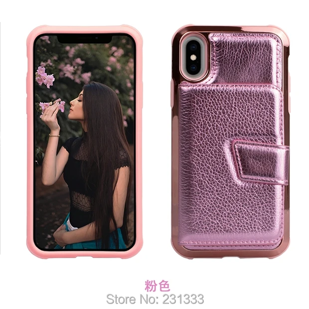 Зеркальный чехол из ТПУ для Iphone X XS MAX XR 8 7 PLUS 6 6S многофункциональный с подставкой