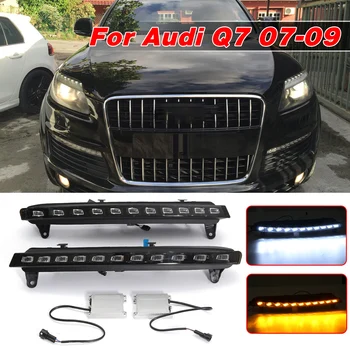 

12V LED Yellow White Turning Signal Light Car DRL Waterproof Daytime Running Light Fog Lamp Bulb For Audi Q7 2006 2007 2008 2009
