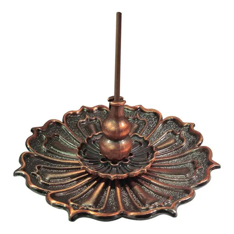 

Lotus Incense Burner Holder for Sticks Cones Coils Incense, Vintage Style, Copper Color Bronze