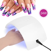 24W Nail Dryer UV LED Nail Lamp Gel Polish Curing Lamp with Bottom 30s/60s Timer Smart LCD Display Lamp For Nail Dryer Manicure
