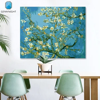 

digital paint by numbers Van Gogh almond blossom picture by numbers diy digital painting draw a famous painting yourself