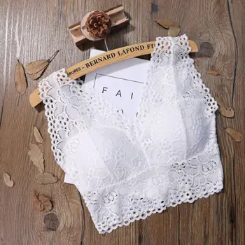 

Hot Sale Top Bra 2019 Women Sexy Lace Crochet Solid Bralette Bustier Lace Crop Top Bra Seamless Underwear