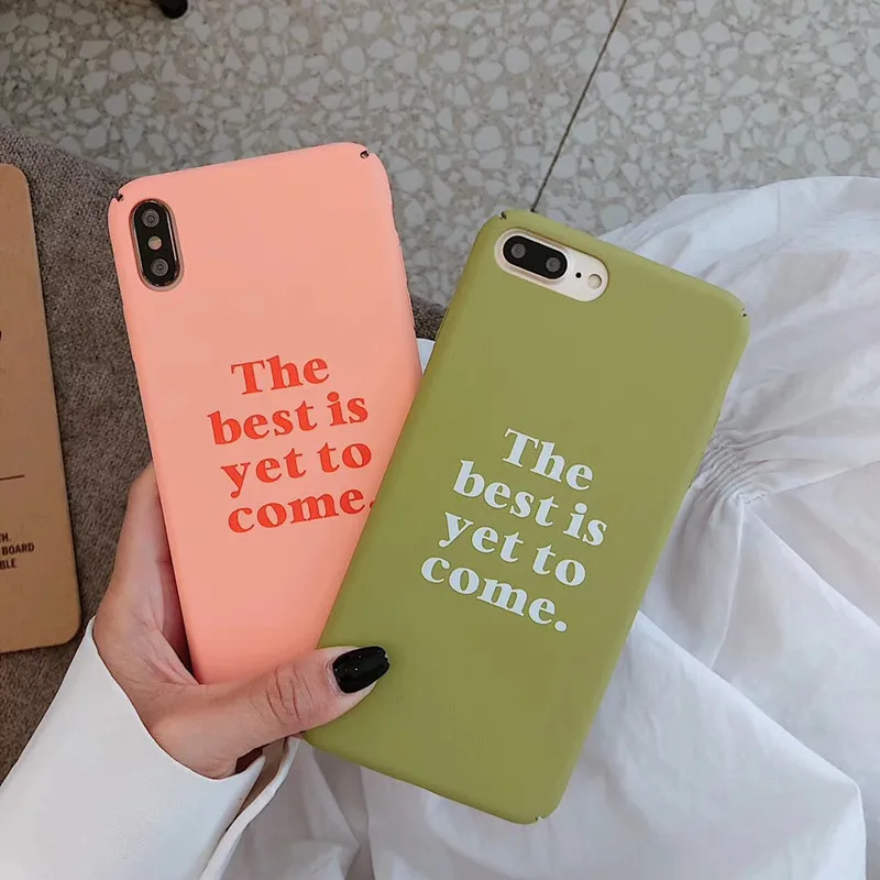 

Pink Retro Art Letter Korean Phone Case For iPhone X XS XR Xsmax 7 7 Puls 6 6S 7 8 Puls Cases Cute Hard Plastic Matte Cover