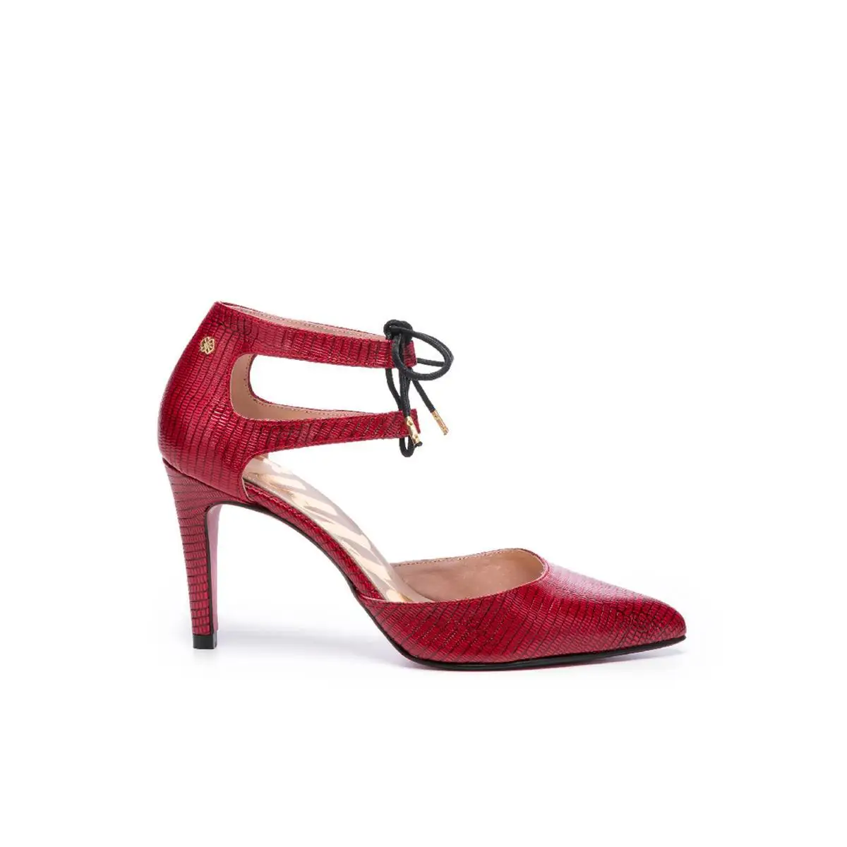 CUPLE-WOMAN-TEXTILE-HEEL сандалии-салон CORDON CHAROL гравировка красный- | Обувь