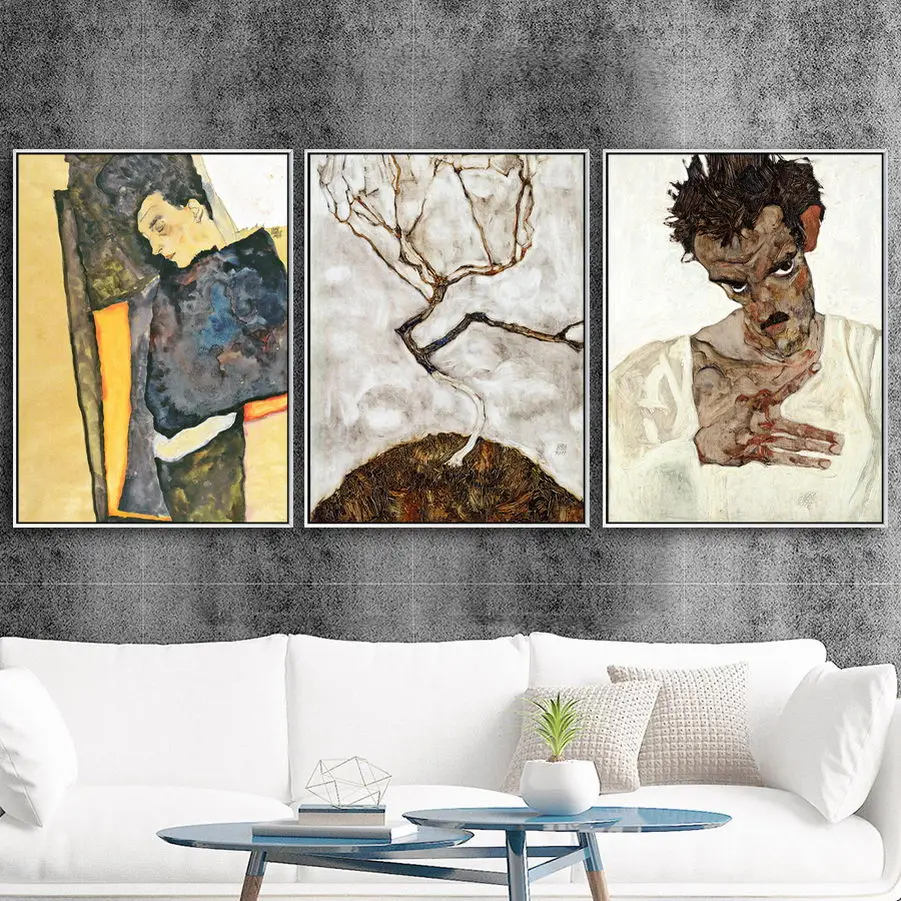 

Home Decoration Print Canvas Wall Art Picture Poster Paintings Oil Unframed Drawings Austrian Egon Schiele Self-portrait