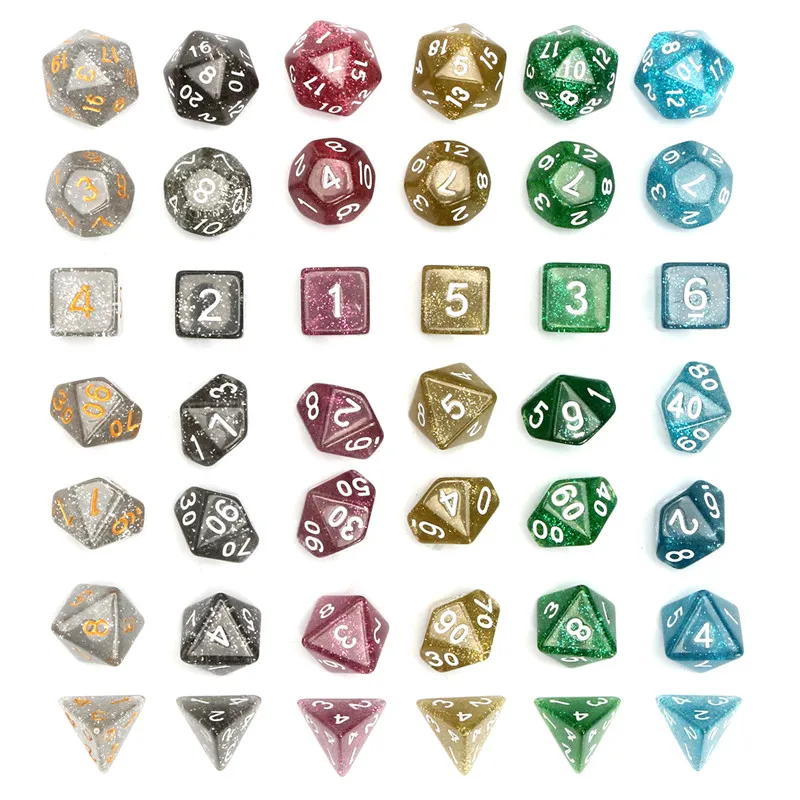 

42Pcs/Set 6 Colors Polyhedral Dice Combination Digital Sieve Game Entertainment Dice Home Number Learning Educational Toys Gifts