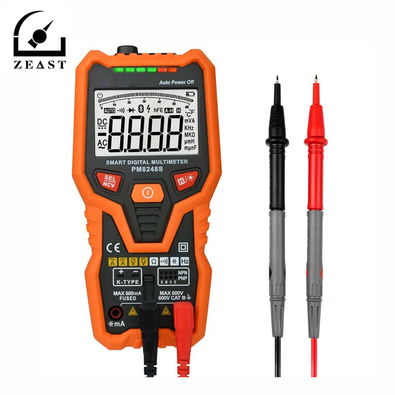 

Durable PM8248S Auto Range Digital NCV Multimeter Voltmeter Ammeter Frequency Resistance Capacitance Temperature Tester