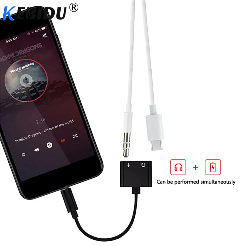 Кабель адаптер kebidu USB Type C для разъема 3 5 мм AUX преобразователь наушников Зарядка
