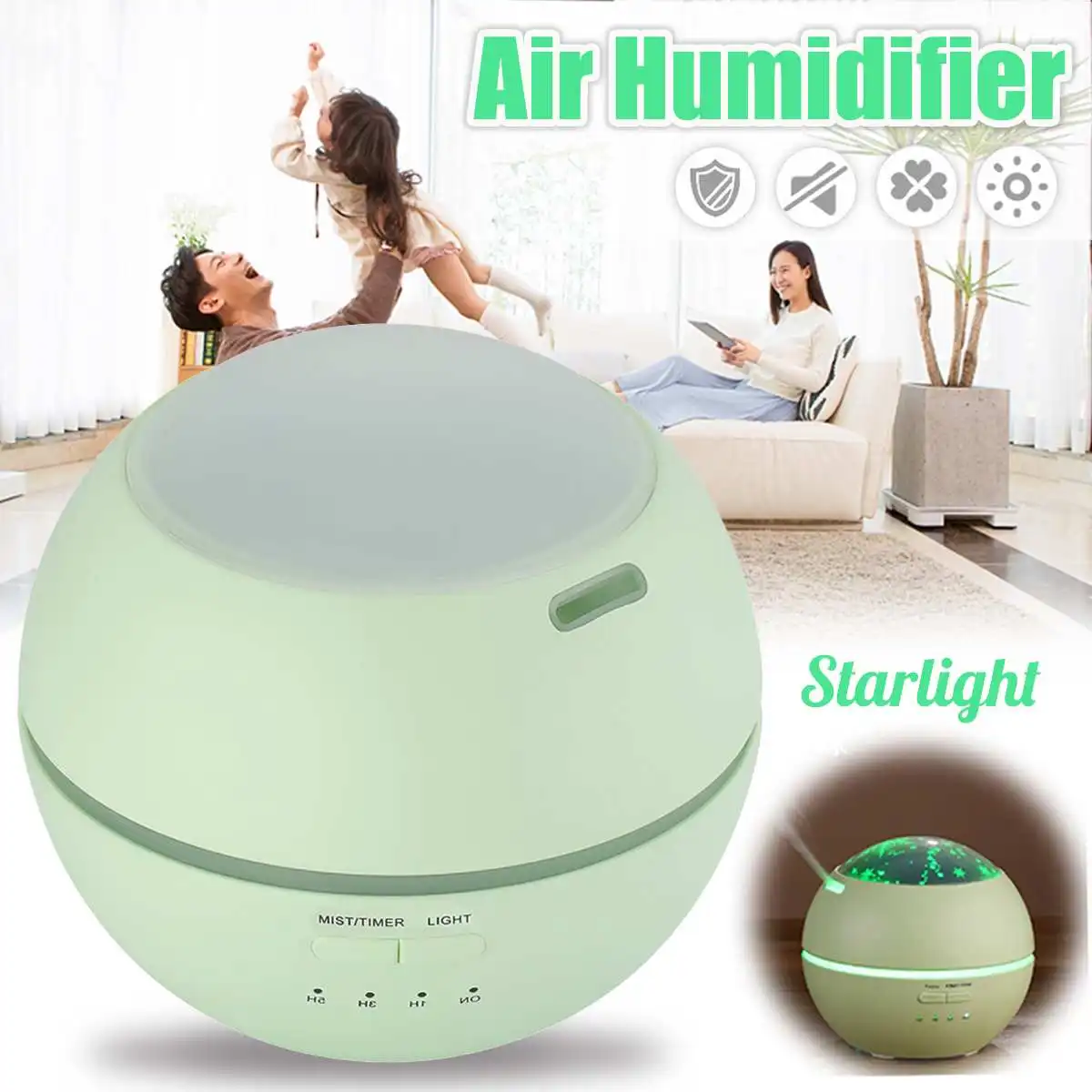 

LED Show Ultrasonic Air Humidifier Aromas Essential Oil Humidifier Diffuser Office Home Car Purification with Project Film Light