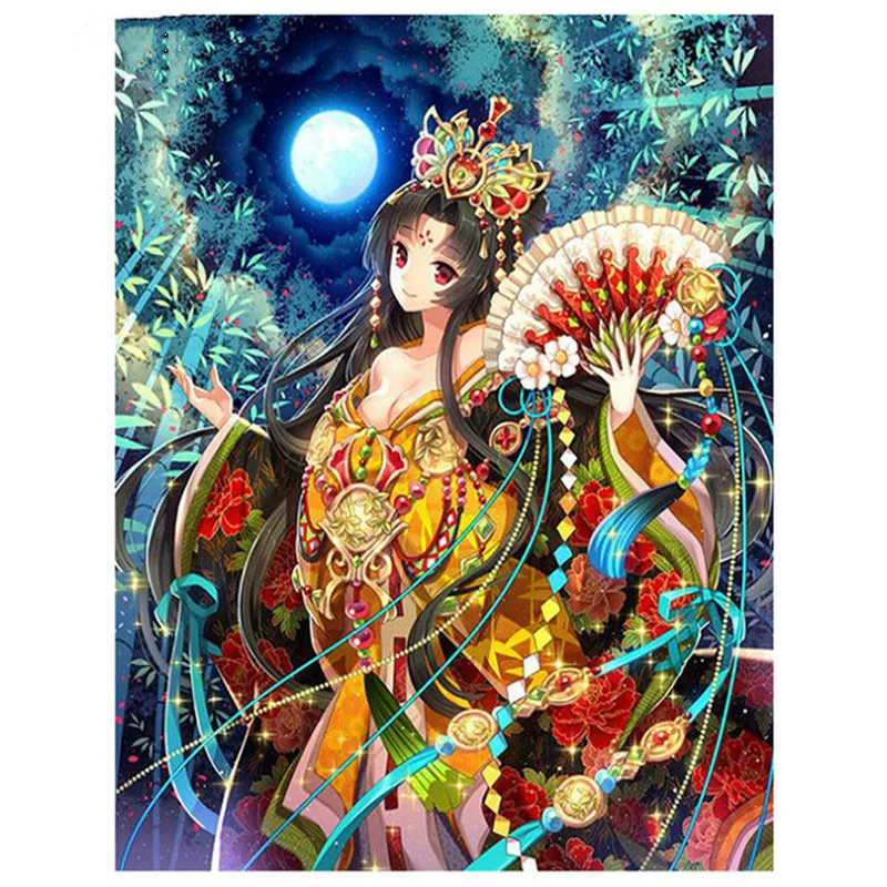 3D Diamond Embroidery Japanese Anime Girl Diy Painting Cross Stitch Home Decor Full Square Mosaic Hobby Crafts | Дом и сад