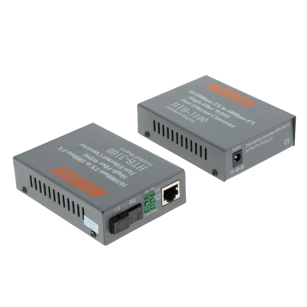 

2x Fast External Ethernet Media Single Mode Single Optical Fiber Transceiver