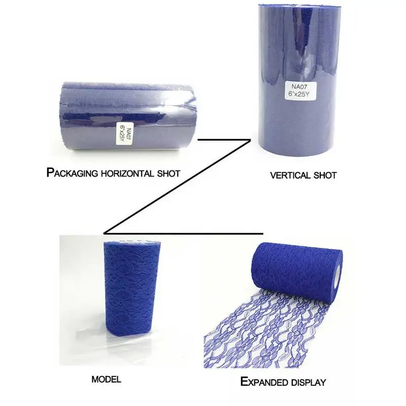  Lace Orchid Pattern Mesh Rolls Table Wedding Decoration Mesh 6