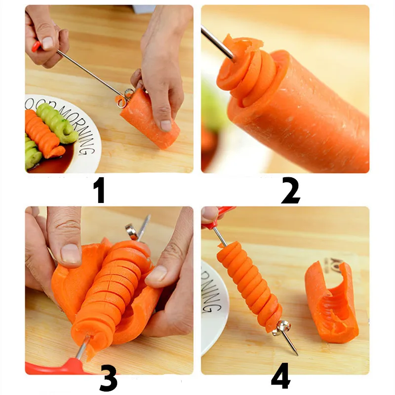 Manual Roller Spiral Slicer Radish Potato Tools Vegetable Spiral Cutter Kitchen Accessories Fruit Carving Tools (random color) Manual Roller Spiral Slicer Radish Potato Tools Vegetable Spiral Cutter Kitchen Accessories Fruit Carving Tools (random color)