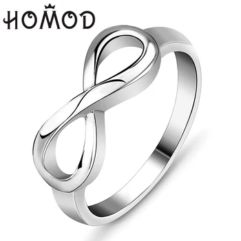 

HOMOD Silver Color Infinity Ring Personalized Or Non Customized Eternity Ring Endless Love Gift Rings For Women 2019 Hots
