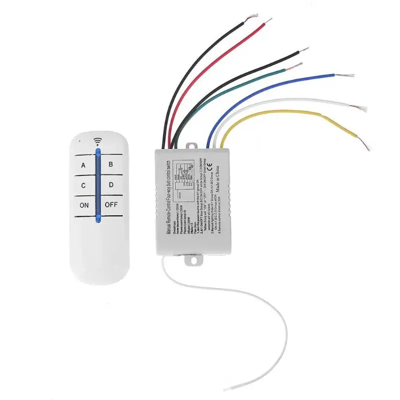 Четыре способ Дистанционное Управление Переключатель 220V Цифровой настенный