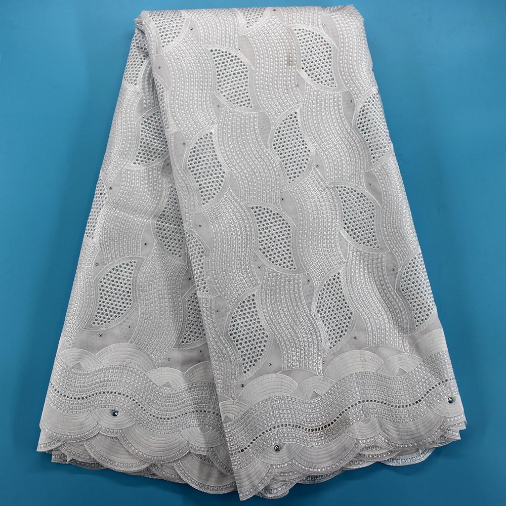 

Whitr Cotton Material African Lace Fabric 2019 High Quality Swiss Voile Lace Fabric With Stones Swiss Voile Lace In Switzerland