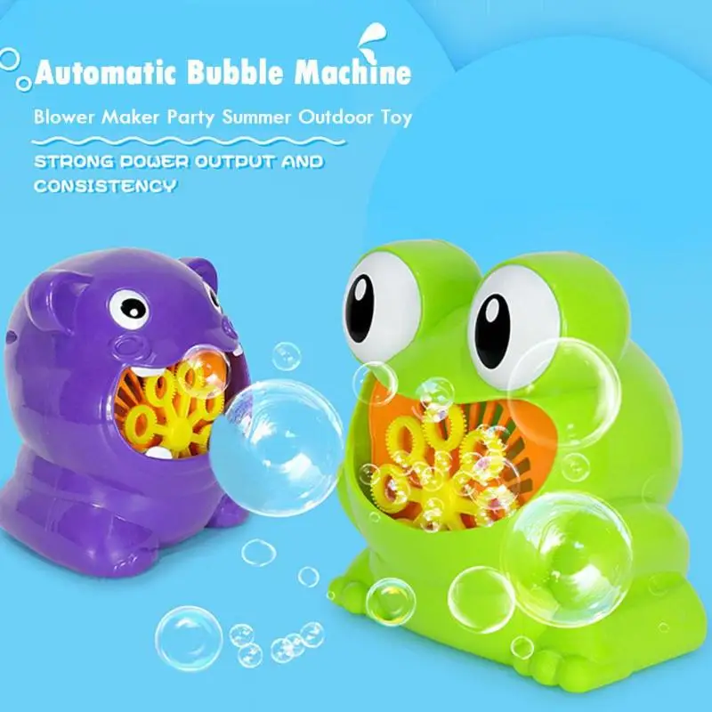 New Cute Frog Automatic Bubble Machine Blower Maker Party Summer Outdoor Toy for Kids Wholesale And Drop Shipping