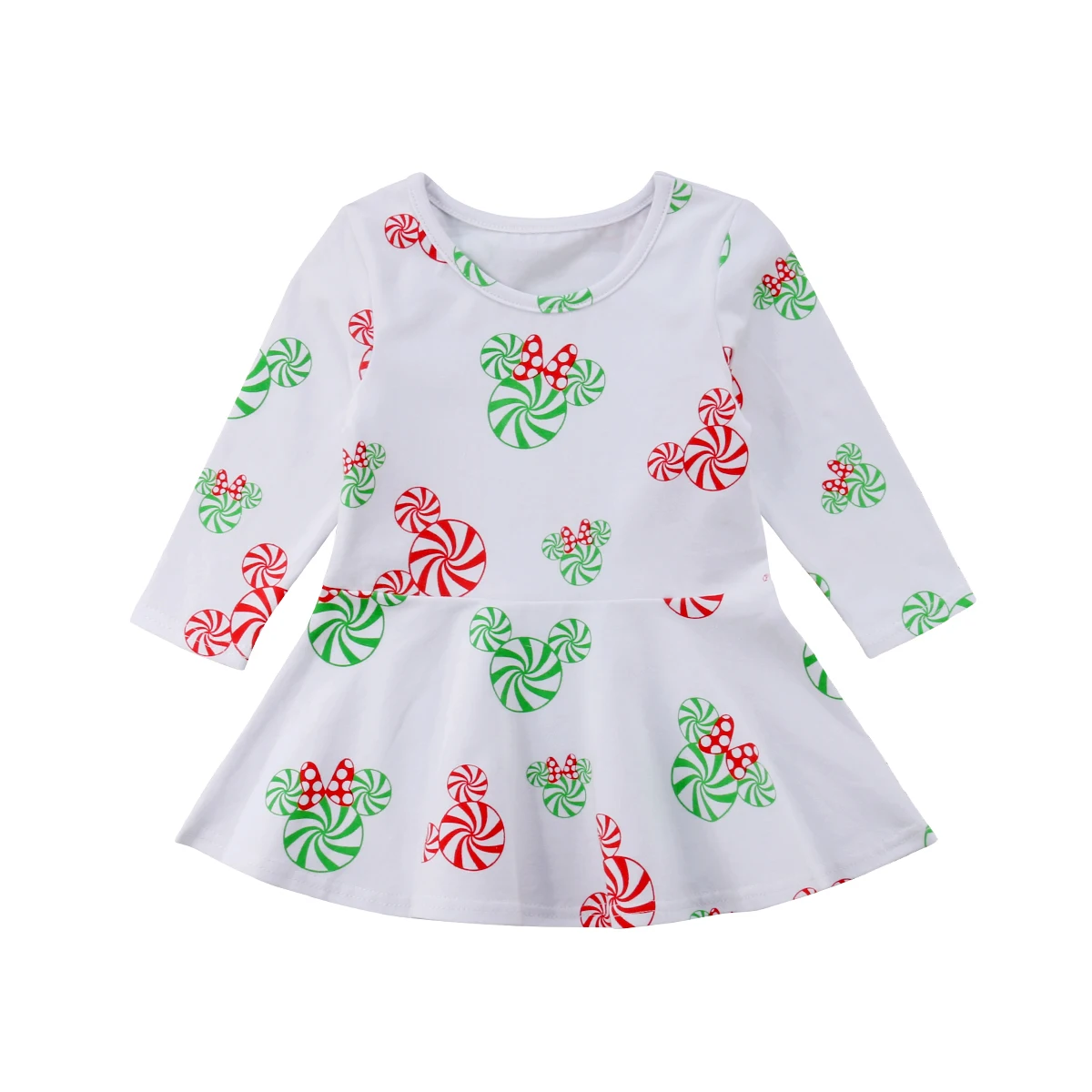 

Kid Baby Girls Fashion Christmas Element Long Sleeve Festival Evening Party Wedding Pageant Dress