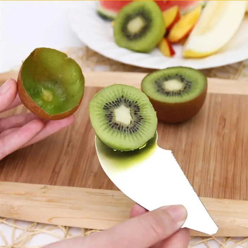 

1pc/4pcs 2 In 1 Kitchen Kiwi Fruit Knife Slicer Cutter Peeler Stripper Spoon Rind Removal Zesters Lemon Grapefruit Fruit