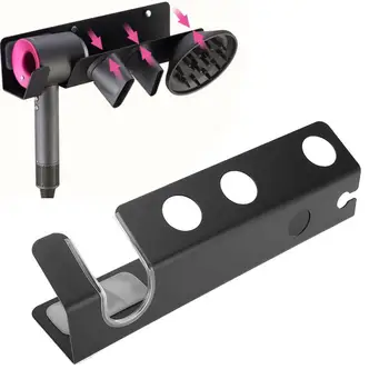 

Black Durable Wall-mounted Hair Dryer Rack Hairdryer Support for