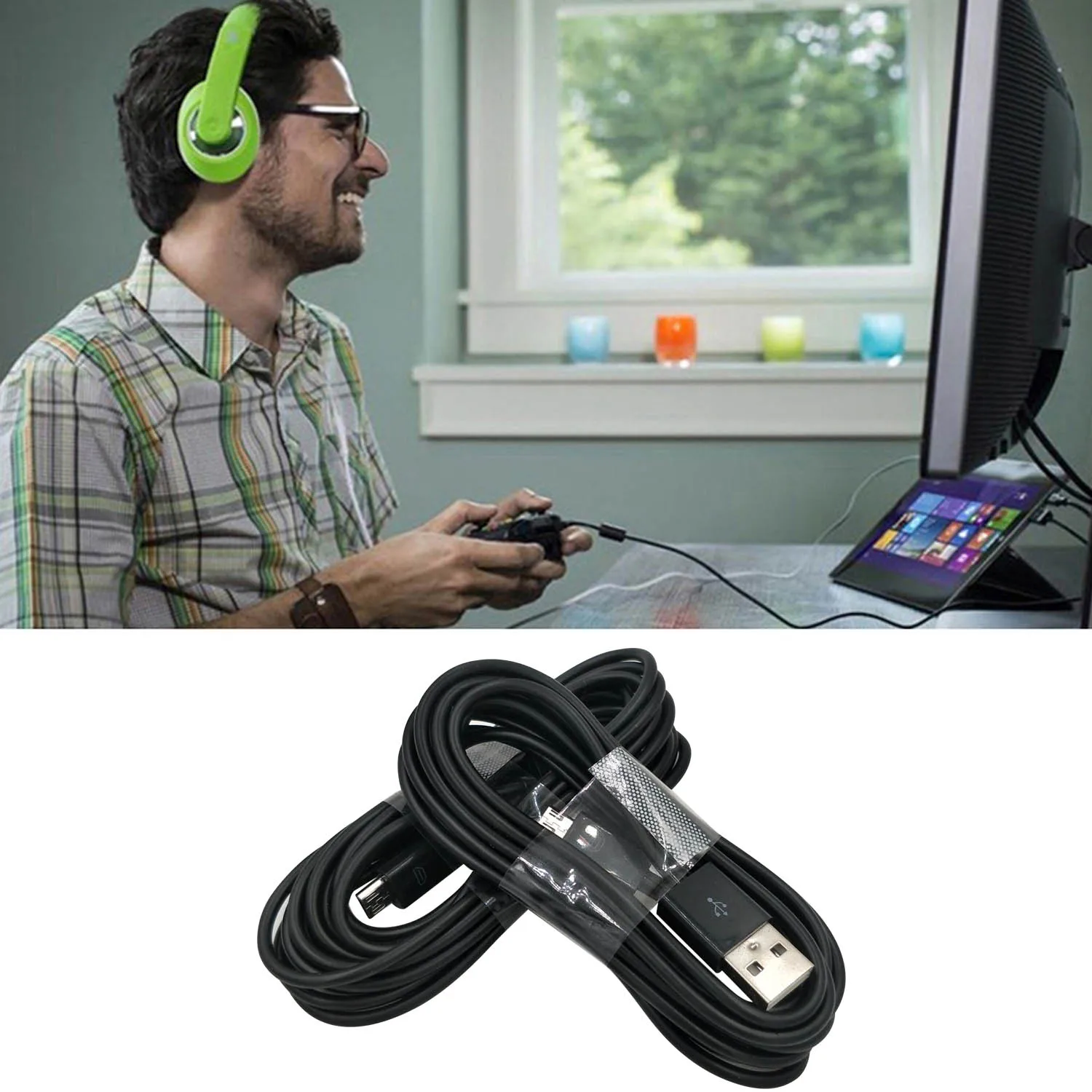 Bevigac 2 шт. 10 футов USB к Micro кабель для зарядки Sony PlayStation Play Station 4 PS4 Xbox One Аксессуары