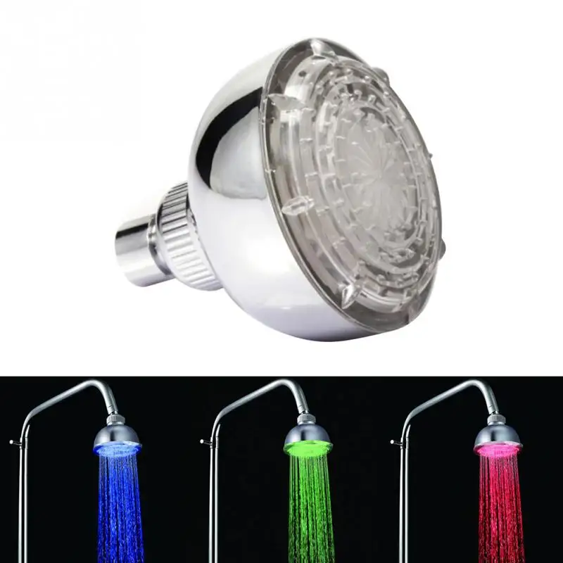 Shower Head LED Top Spray Temperature Control RGB Temperature Change