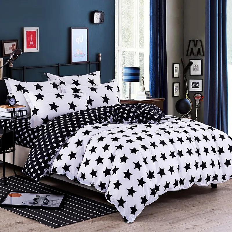 

2018 New Arrival 1pc Star Moon Single Double Duvet Cover Quilt Minimalism Polyester Reactive Printing Geometrical Duvet Cover19