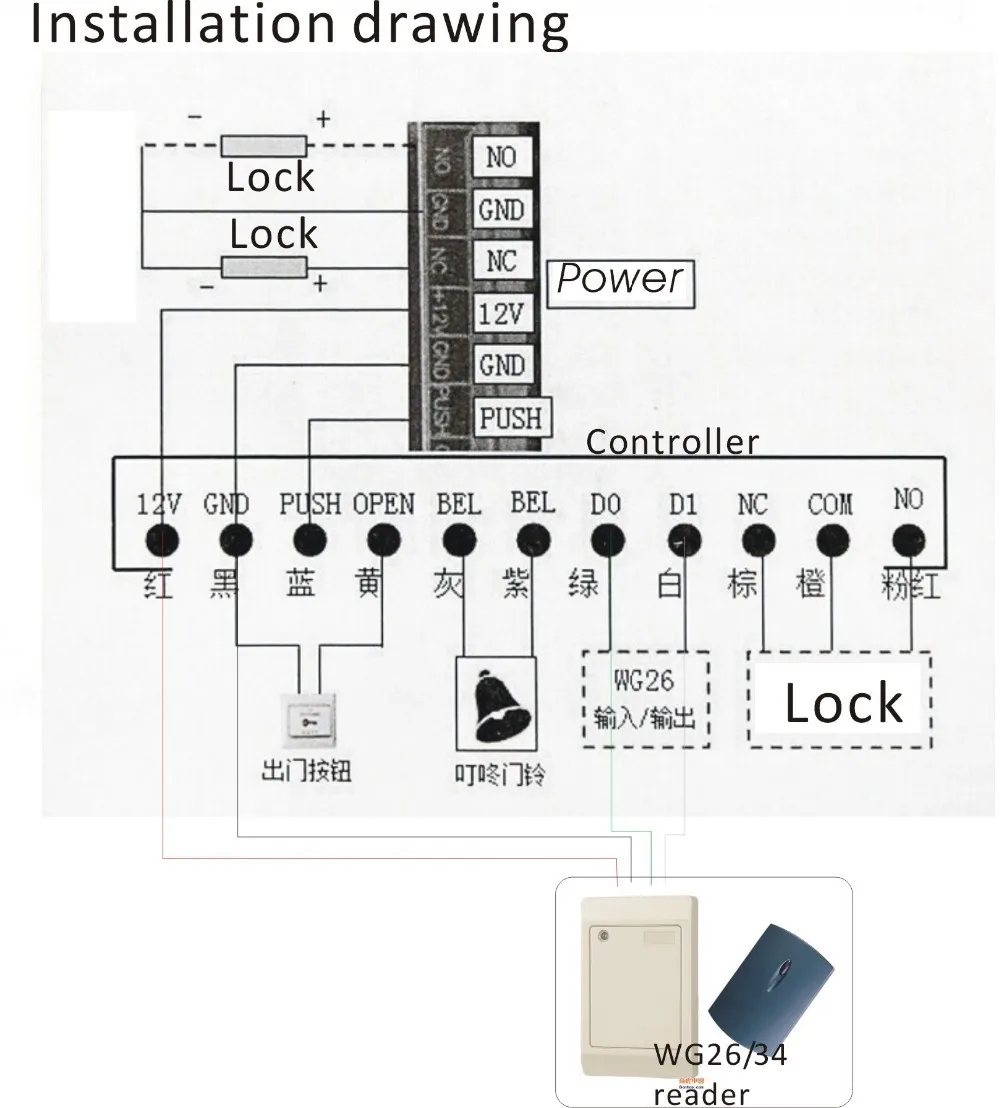 125 кГц RFID ID Card Reader WG26/34 контроля доступа Card Reader контроля доступа водонепроницаемый+ 10 шт. карты