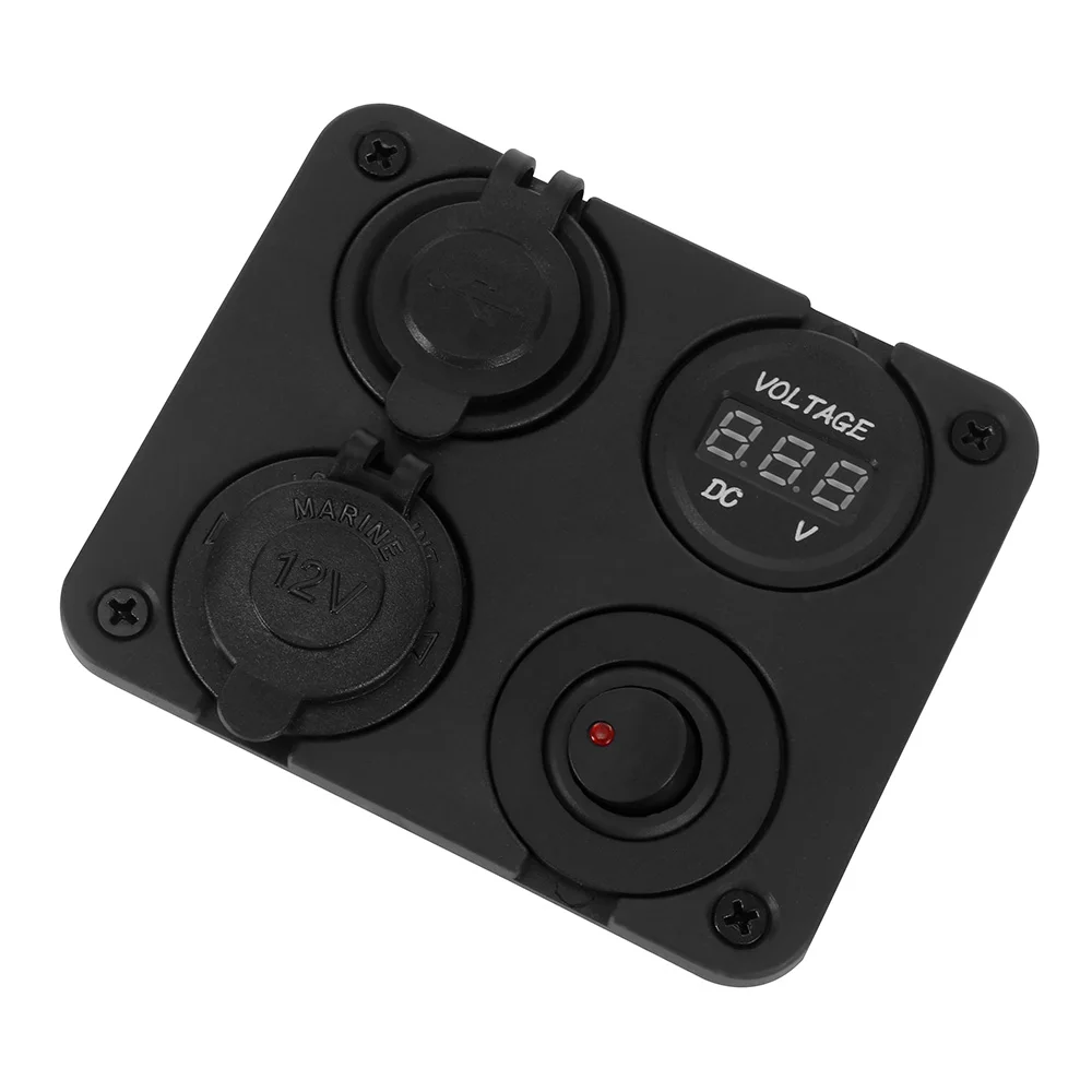 

ALLOMN Dual USB Car Charger Adapters Voltmeter 12V Power Outlet ON-OFF Toggle Switch for Car Boat Marine Truck Camper Vehicles