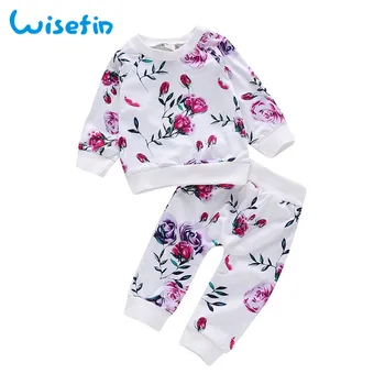 

Wisefin Baby Girl Clothes Spring Long Sleeve Baby Clothes For Girl Autumn Casual Floral Infant Girl Clothing Set Flower 2019