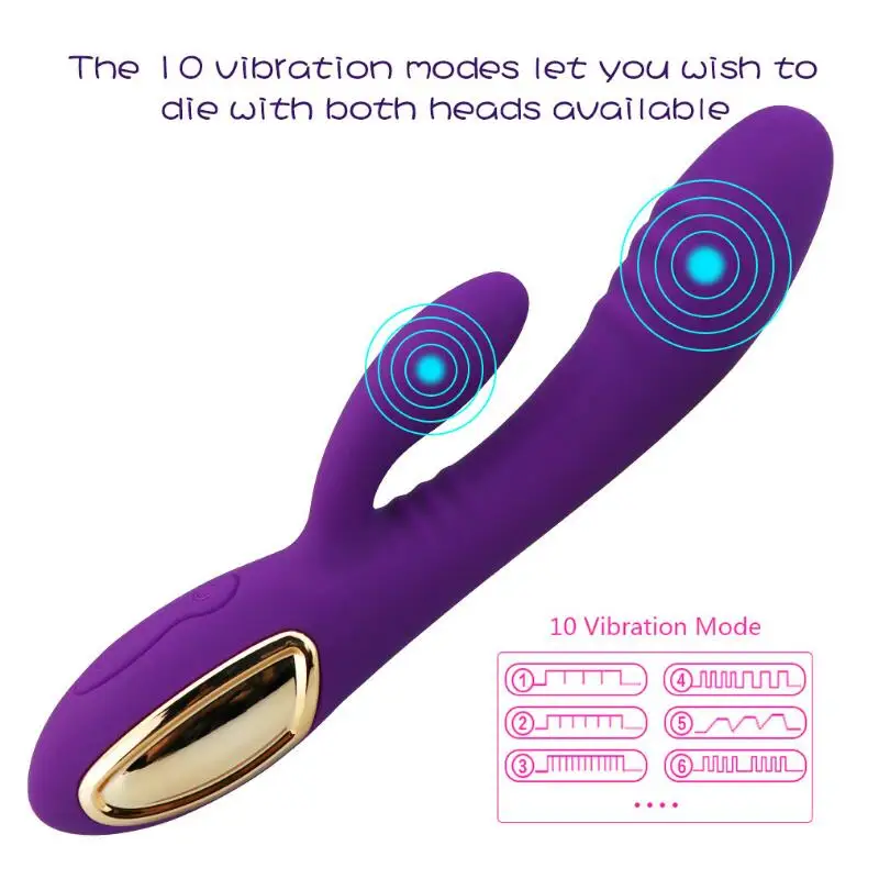 2 motor 10 Speed sex toy vibrator Soft G Spot rabbit vibrator USB Waterproof Adult Sex Toys for Women