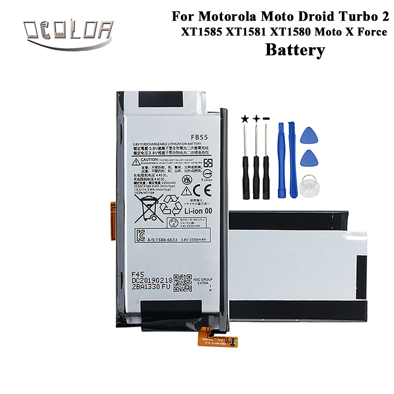 ocolor For Motorola Moto DROID Turbo 2 XT1585 XT1581 XT1580 X Force Battery Phone Replacement Accessory Accumulators +Tools | Мобильные