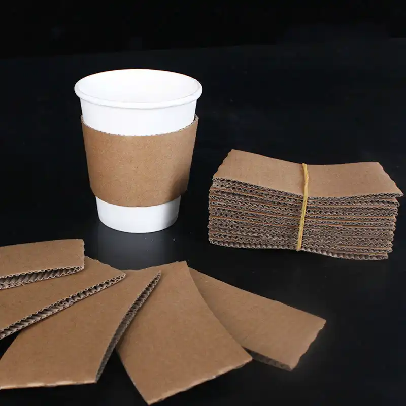 Download 100 Pcs Coffee Cup Sleeves White Brown Disposable Cup Holders Kraft Corrugated Paper Tea Cup Sleeves Anti Scalding Customized Water Bottle Cup Accessories Aliexpress